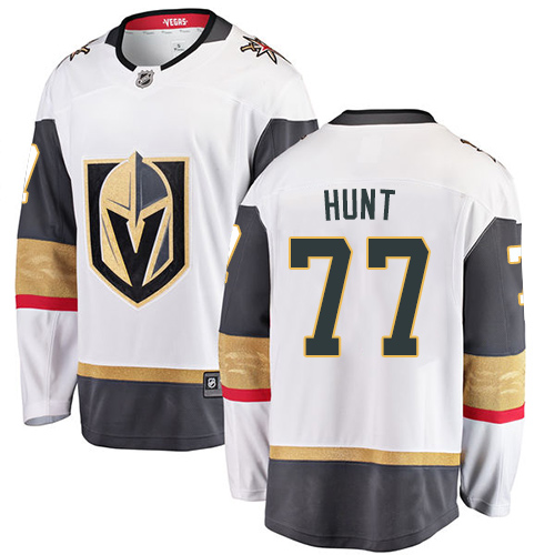Youth Vegas Golden Knights #77 Hunt Fanatics Branded Breakaway Home White Adidas NHL Jersey->more nhl jerseys->NHL Jersey